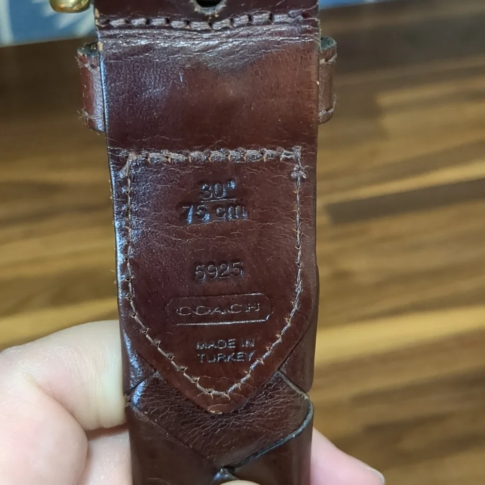 Coach braided brown leather belt size 30